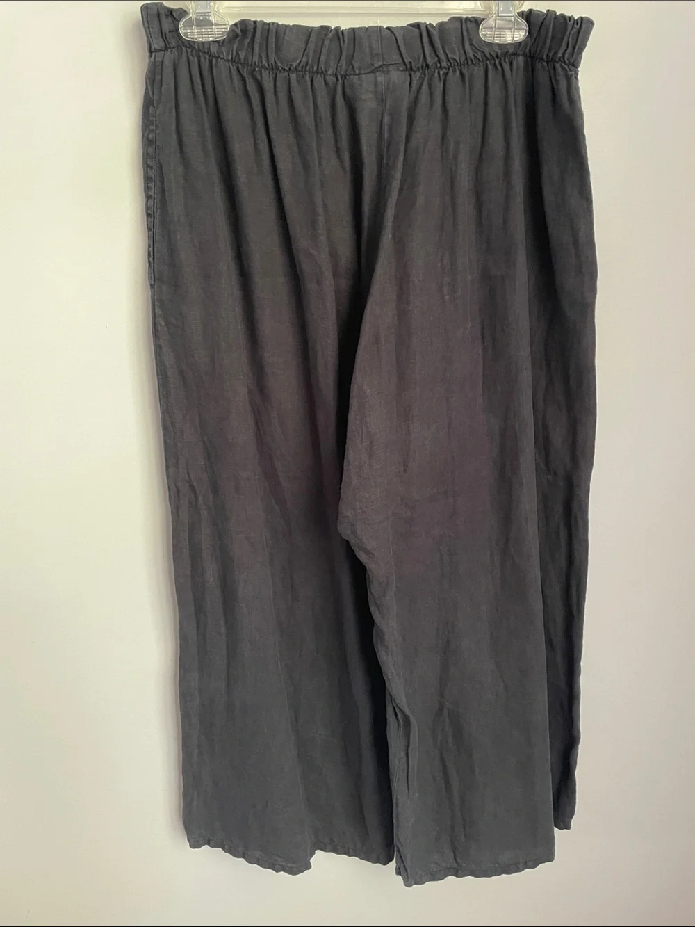 Bryn Walker Black Elastic-Waist Linen Pants Size Medium - Picture 3 of 10